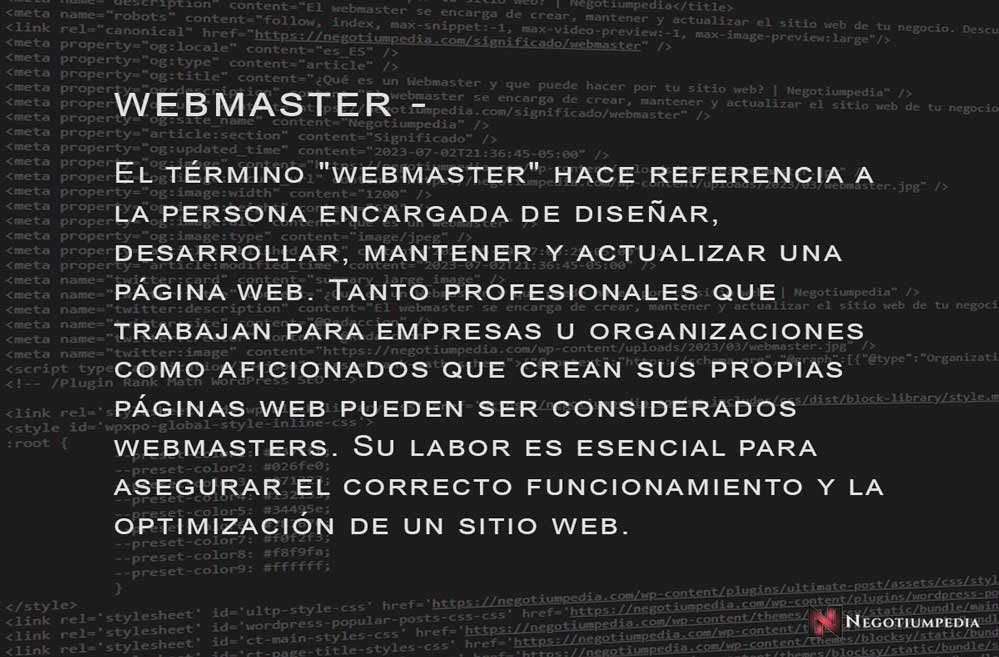 que es el webmaster